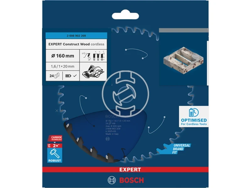 Kép: EXPERT Construct Wood Korfureszlap Akkus 160x20x1.61x24T.webp