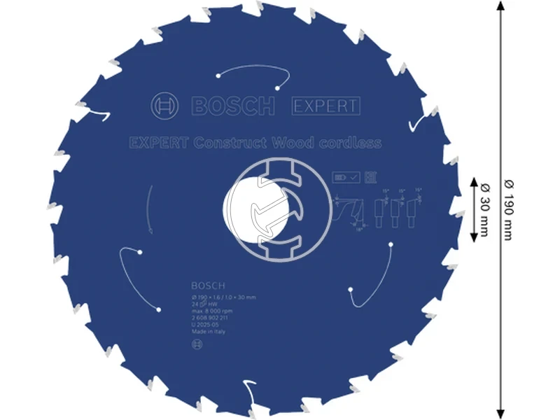 Kép: EXPERT Construct Wood Korfureszlap Akkus 190x30x1.61x24T.webp