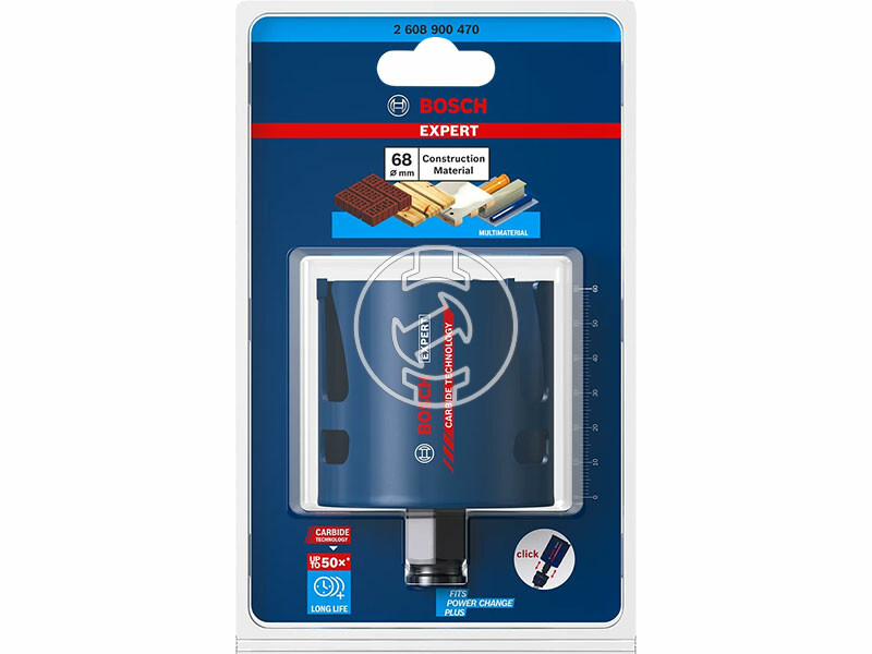 EXPERT Construction Material körkivágó, 68 mm, 68 x 60 mm,2 11/16, 3 vágóél