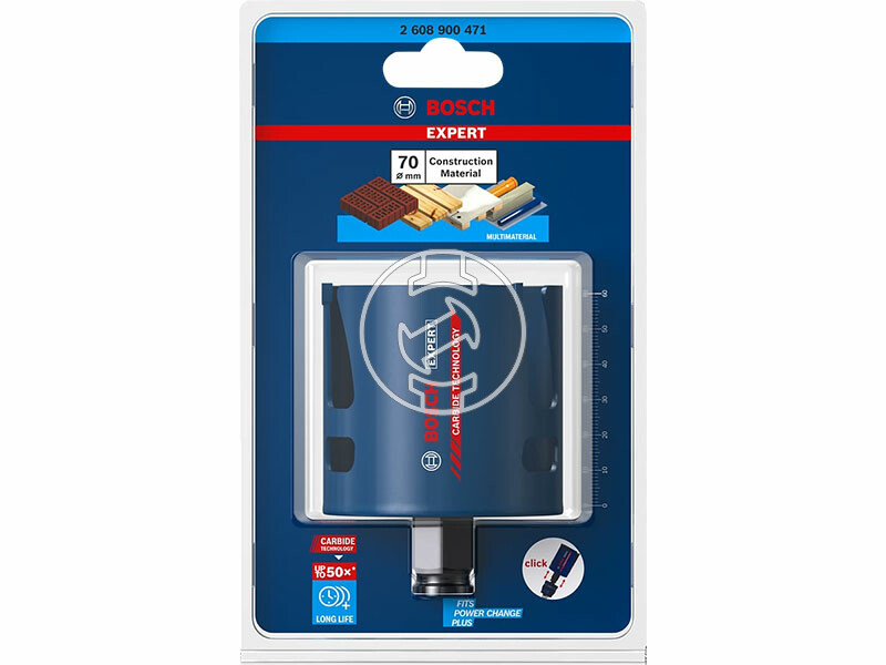 EXPERT Construction Material körkivágó, 70 mm, 70 x 60 mm, 2 3/4, 3 vágóél