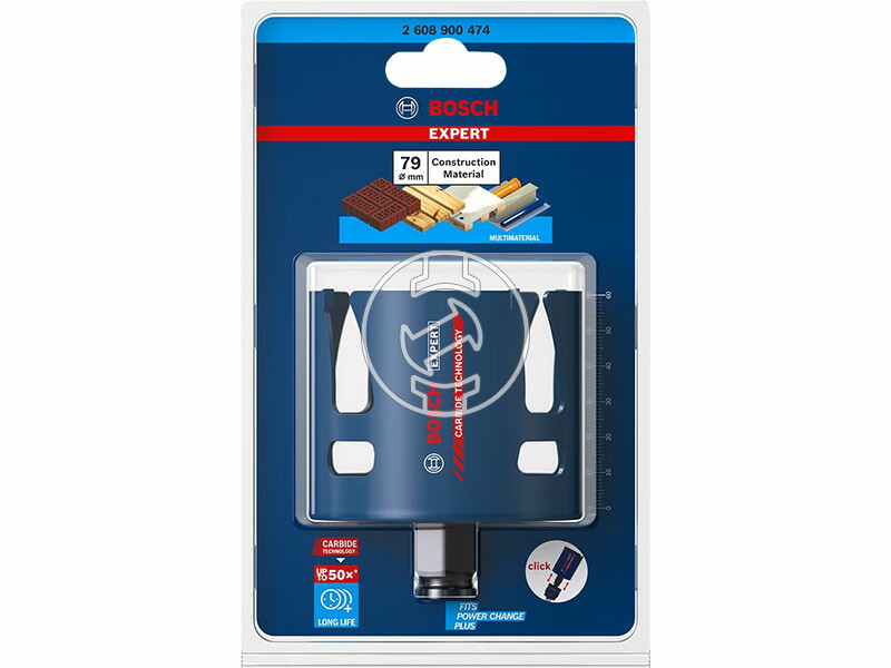 EXPERT Construction Material körkivágó, 79 mm, 79 x 60 mm,3 1/8, 4 vágóél