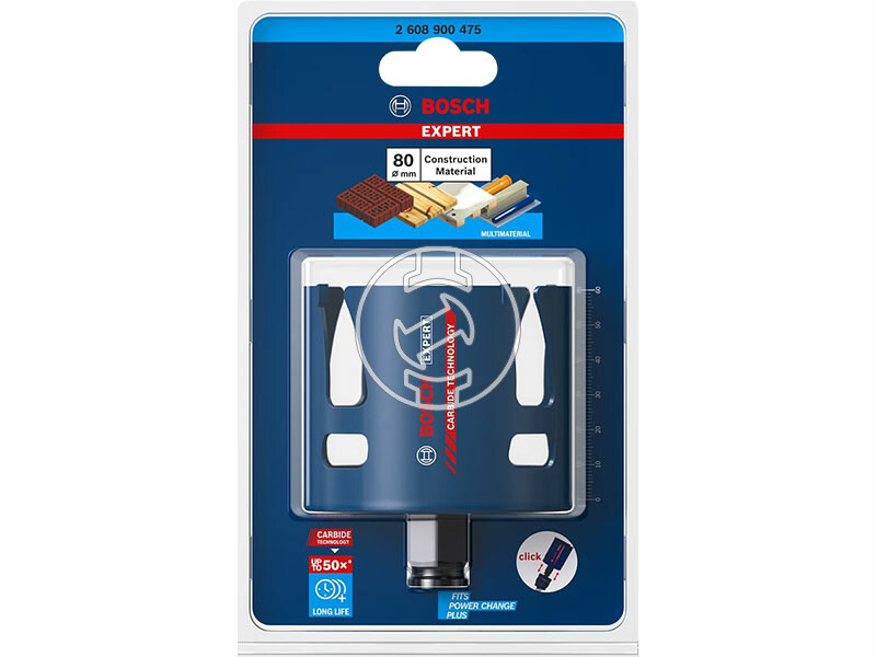 EXPERT Construction Material körkivágó, 80 mm, 80 x 60 mm,3 1/8, 4 vágóél