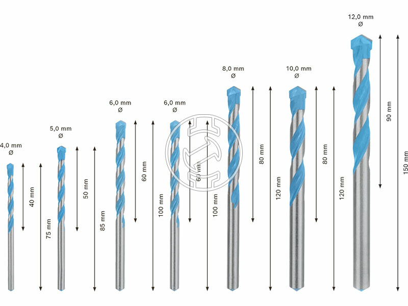 EXPERT CYL-9 Multiconstruction Robust Line többcélú fúró készlet, 7 db, 4,0; 5,0; (2x)6,0; 8,0; 10,