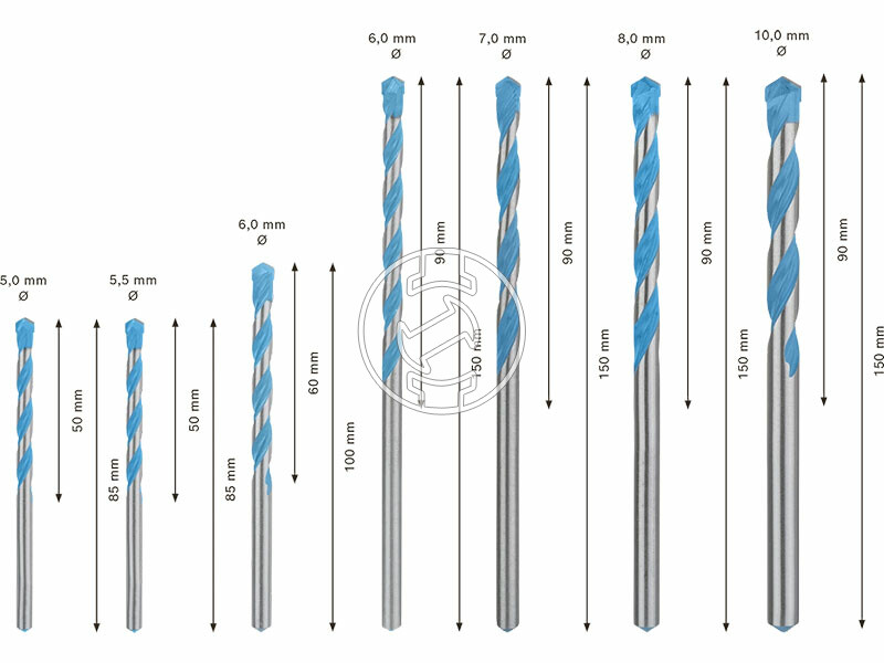 EXPERT CYL-9 Multiconstruction Robust Line többcélú fúró készlet, 7 db, 5,0; 5,5; (2x)6,0; 7,0; 8,0