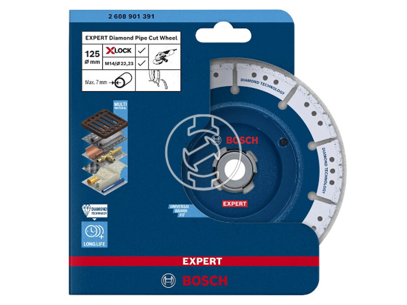 EXPERT X-LOCK fém- és csővágó gyémánttárcsa 125 mm, X-LOCK 125 mm x 22,23 mm