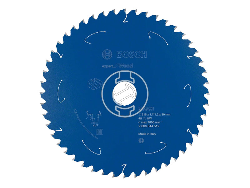 Expert for Wood körfűrészlap akkumulátoros gérvágófűrészekhez, 216 x 1,7/1,2 x 30 mm, Z=48, HW