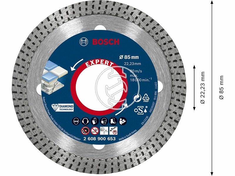 EXPERT HardCeramic gyémánt vágótárcsa, 85 x 1,4 mm, 22,23 mm