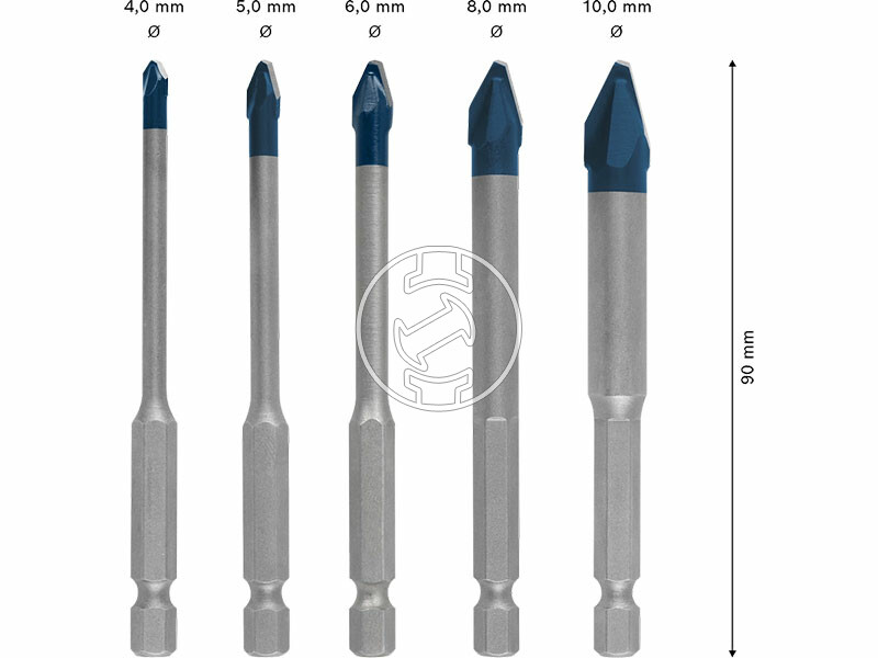 EXPERT HEX-9 HARD CERAMIC 5db-os fúrószár készlet , 4 / 5 / 6 / 8 / 10 mm