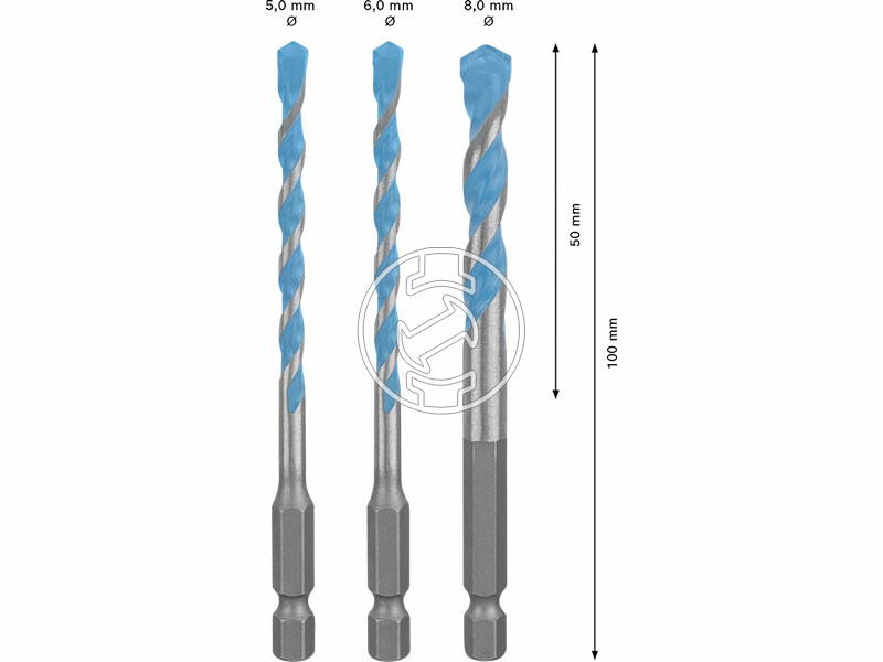 EXPERT HEX-9 MultiConstruction többcélú fúró készlet, 3 db