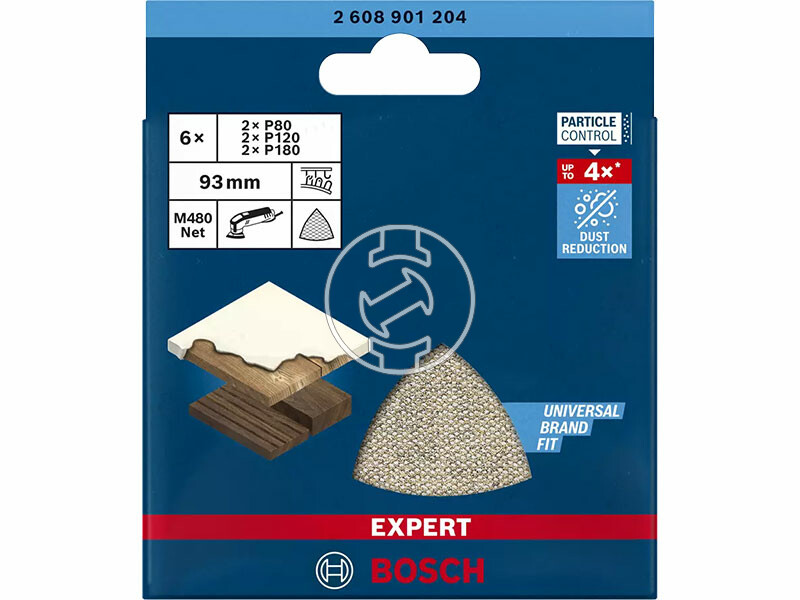 EXPERT M480 csiszolóháló vegyes készlet deltacsiszolóra és multifunkciós rezgőfűrészre, 6 db, 93 x