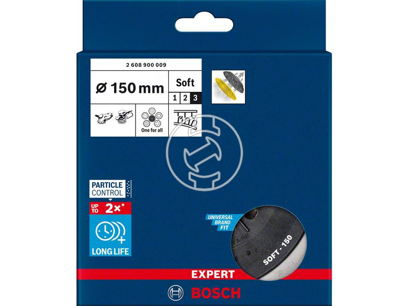EXPERT Többszörös lyukasztású csiszolótalp Bosch excentercsiszolókhoz, 150 mm, puha