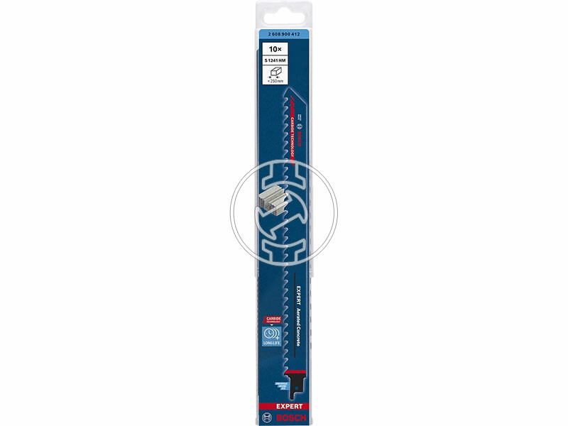 EXPERT S 1241 HM Aerated Concrete keményfém fogazású szablyafűrészlap, 10 db, Anyagvastagság: <250