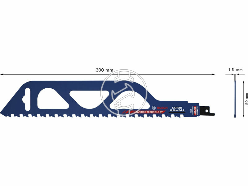 EXPERT S 1243 HM Hollow Brick szablyafűrészlap keményfém fogazású szablyafűrészlap, 1 db, Anyagvast