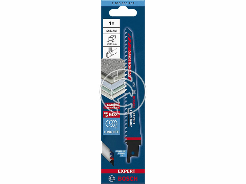 EXPERT S 641 HM Fiber Plaster keményfém fogazású szablyafűrészlap, Anyagvastagság: <100 mm, Méret: