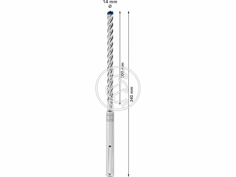 EXPERT SDS Max-8X kalapácsfúró, 14 x 200 x 340 mm