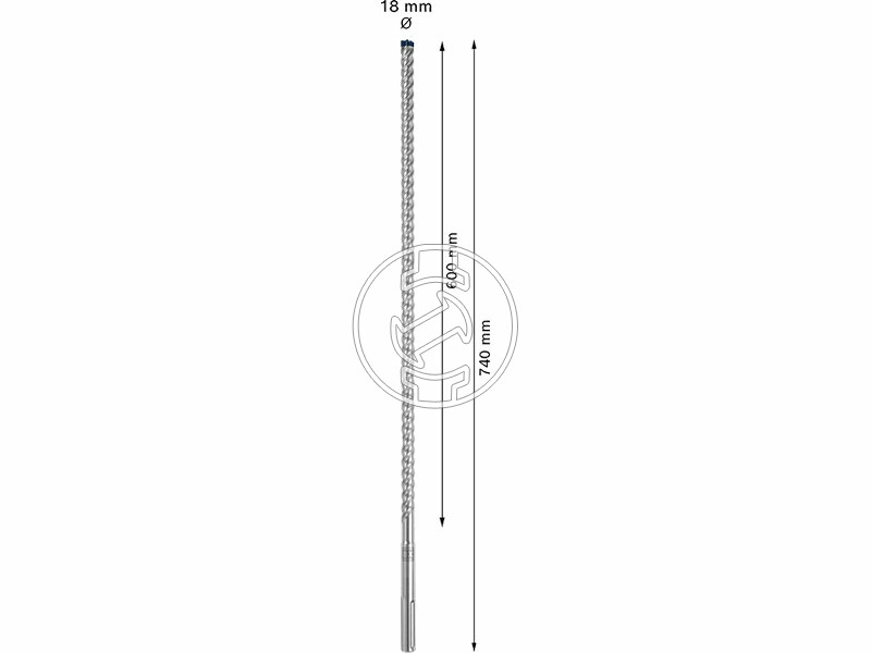 EXPERT SDS Max-8X kalapácsfúró, 18 x 600 x 740 mm
