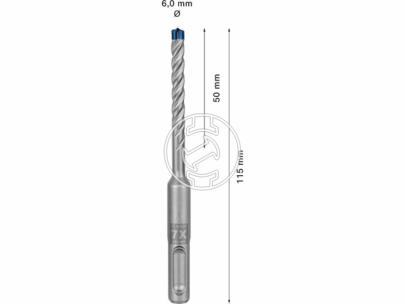 EXPERT SDS Plus-7X kalapácsfúró 6 x 50, 30 db
