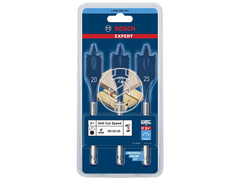 EXPERT Self Cut lapos marófúró készlet, 3 db, 20; 22; 25 x 152 mm