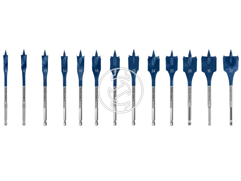 EXPERT Self Cut lapos marófúró készlet vászontáskában, 13 db, 10; 12; 13; 14; 16; 18; 20; 22; 24; 2