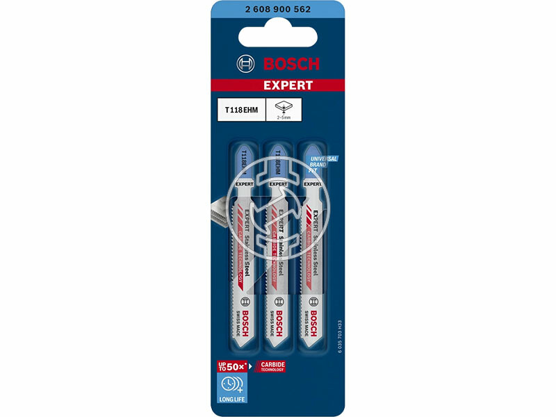 EXPERT T 118 EHM Stainless Steel keméyfém fogazású szúrófűrészlap, Anyagvastagság: 2-5 mm, Méret: 8