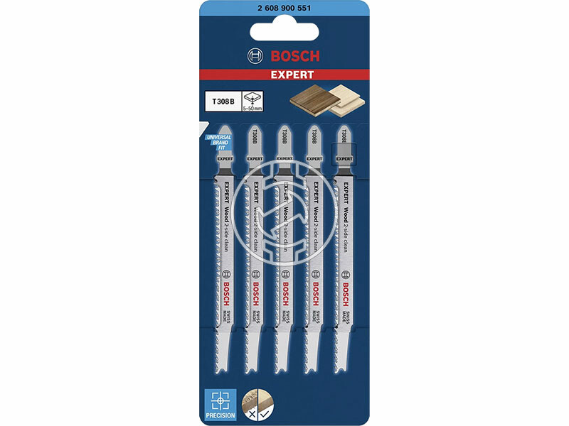 EXPERT T 308 B Wood 2-side clean szúrófűrészlap, Anyagvastagság: 5-50 mm, Méret: 117 mm, Fogosztás: