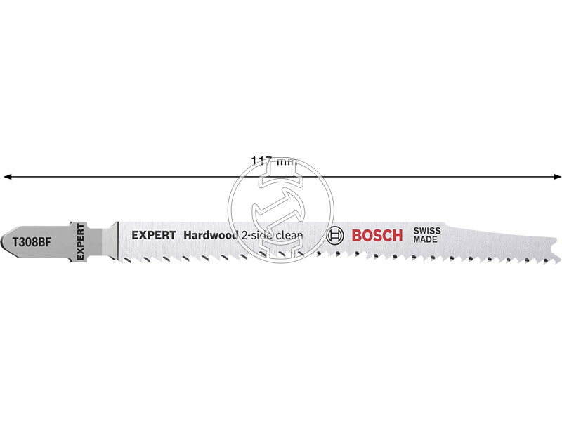 EXPERT T 308 BF Hardwood 2-side clean szúrófűrészlap, Anyagvastagság: 5-50 mm, Méret: 117 mm, Fogos