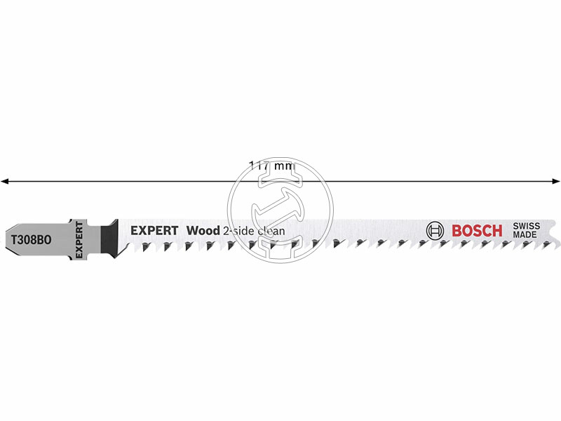 EXPERT T 308 BO Wood 2-side clean szúrófűrészlap, Anyagvastagság: 5-50 mm (íves), Méret: 117 mm, Fo