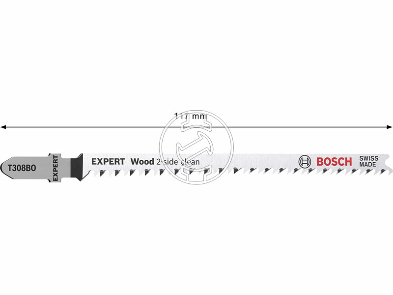 EXPERT T 308 BO Wood 2-side clean szúrófűrészlap, Anyagvastagság: 5-50 mm (íves), Méret: 117 mm, Fo