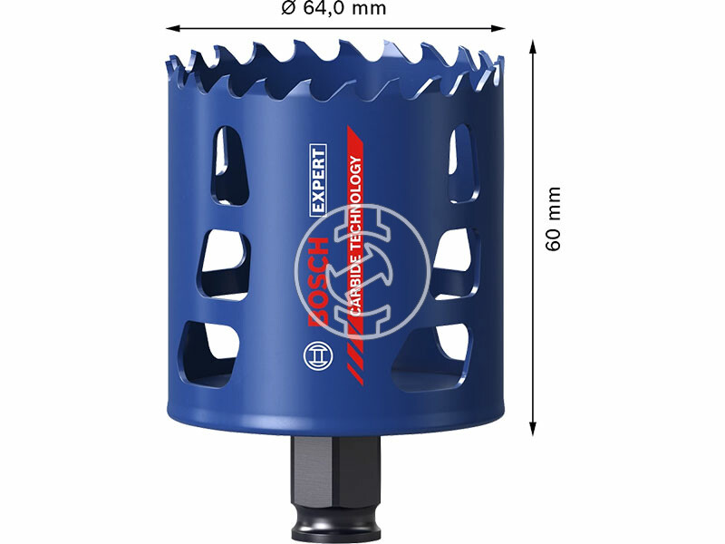 EXPERT Tough Material keményfémfogú körkivágó, 64 mm , 64 x 60 mm