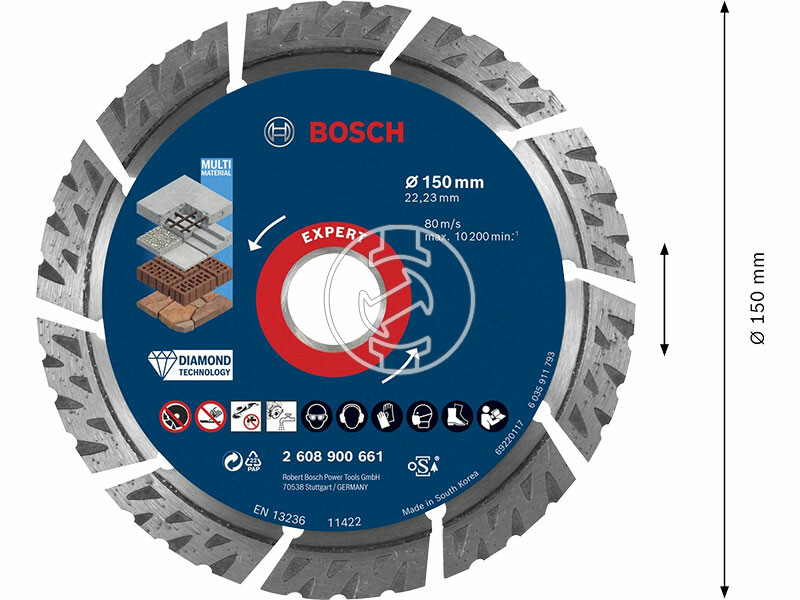 EXPERT Universal gyémánt vágótárcsa, 150 x 2,4 mm, 22,23 mm