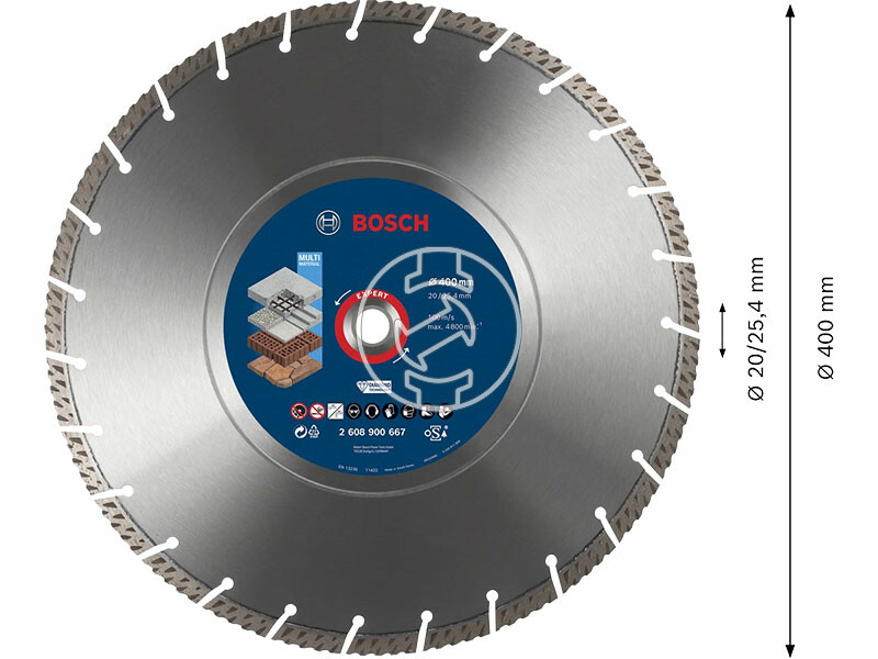 EXPERT Universal gyémánt vágótárcsa, 400 x 3,3 mm, 20/25,4 mm