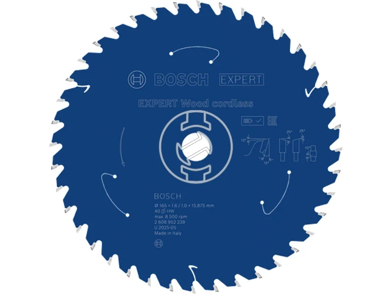 Kép: EXPERT Wood Korfureszlap Akkus 165x15.875x1.61x40T.webp