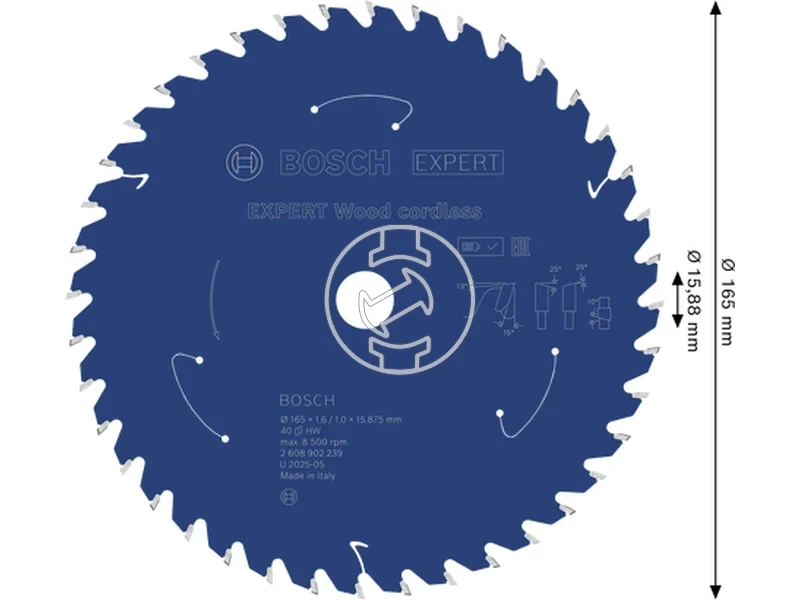 Kép: EXPERT Wood Korfureszlap Akkus 165x15.875x1.61x40T.webp