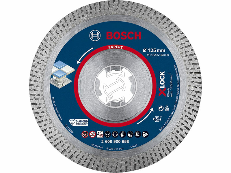 EXPERT X-LOCK Gyémánt vágótárcsa Best for Hard Ceramic, 125 x 22,23 x 1,8 x 10 mm, X-LOCK