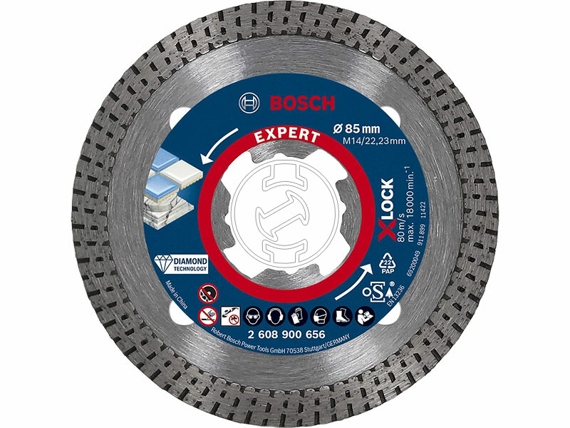 EXPERT X-LOCK Gyémánt vágótárcsa Best for Hard Ceramic kisméretű szögletes kivágásokhoz, 85 x 22,23