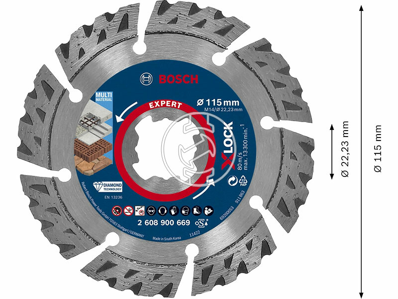 EXPERT X-LOCK Gyémánt vágótárcsa Best for Universal, 115 x 22,23 x 2,2 x 12 mm, X-LOCK