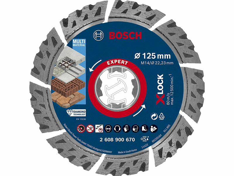 EXPERT X-LOCK Gyémánt vágótárcsa Best for Universal, 125 x 22,23 x 2,2 x 12 mm, X-LOCK