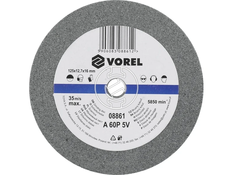 Kép: Finomszemcses koszorukorong 125 17 mm furat 127 mm.webp