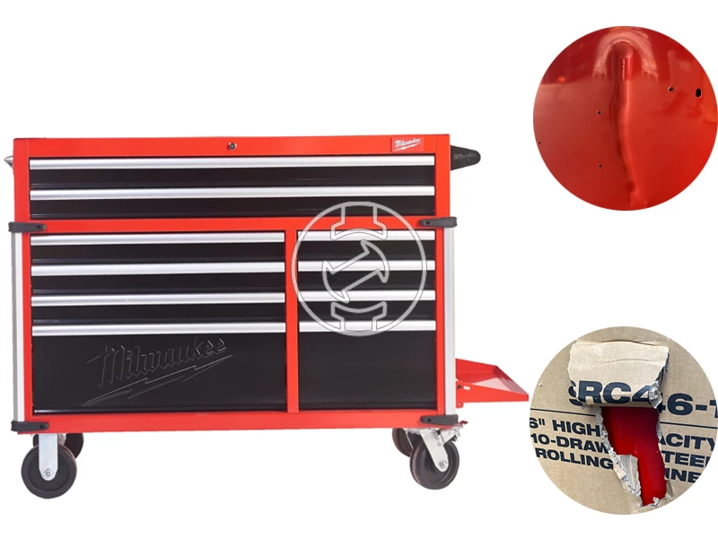 Milwaukee 36 inch/117 cm 10 fiókos acél szerszámos kocsi (újracsomagolt)