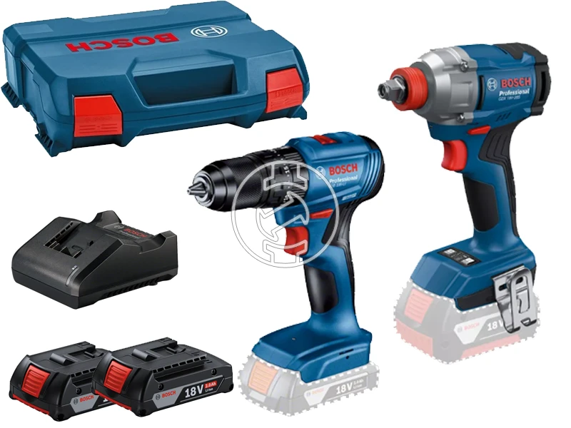 Bosch GDX 18V-285 + GSB 185-LI gépcsomag 2x2Ah, GAL 18V-20, koffer