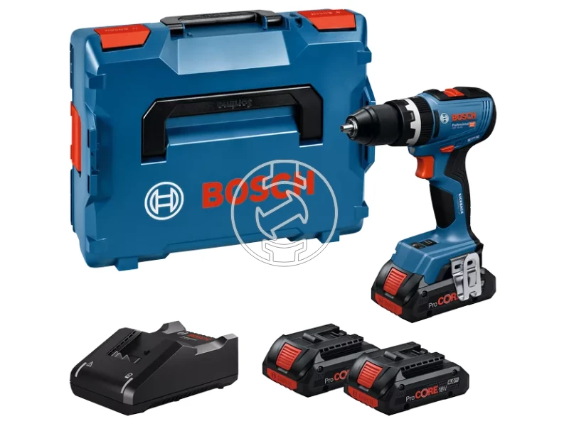 Bosch GSB 18V-65 akkus ütvefúró-csavarozó 2x4Ah ProCORE, GAL 18V-40, L-Boxx