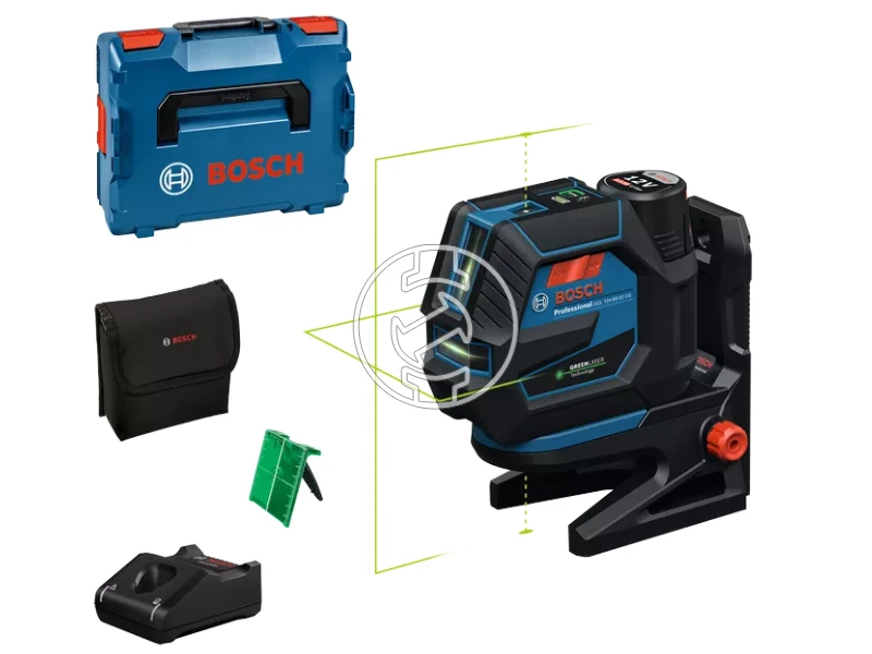 Bosch GCL 12V-50-22 CG pont- és vonallézer RM20 + 1x2Ah + GAL 12V-40 + L-Boxx