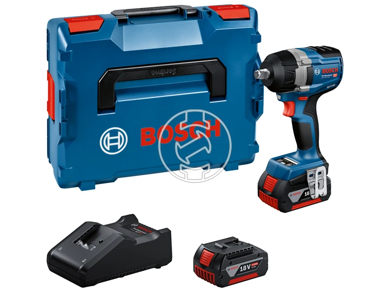 Bosch GDS 18V-750 C akkus ütvecsavarozó 18 V | 270 Nm/380 Nm/750 Nm | 1/2 inch | Szénkefementes | 2x5 Ah akku + töltő | L-Boxx-ban