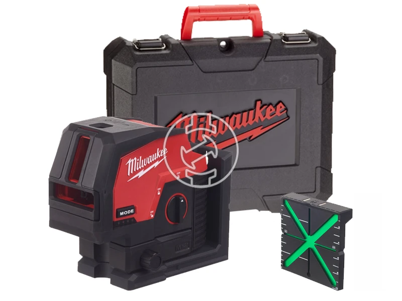 Milwaukee M12 CLLP-0C Zöld pont- és vonallézer Hatósugár jelfogóval: 0 - 100 m | Akku és töltő nélkül | Kofferben