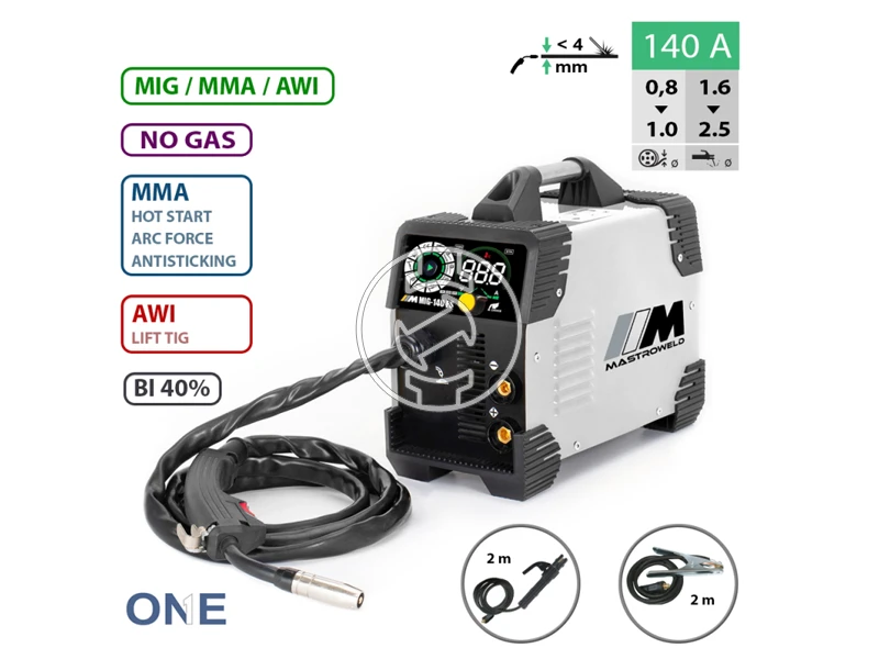 Mastroweld MASTRO MIG-140 SYN fogyóelektródás védőgázas inverteres hegesztő