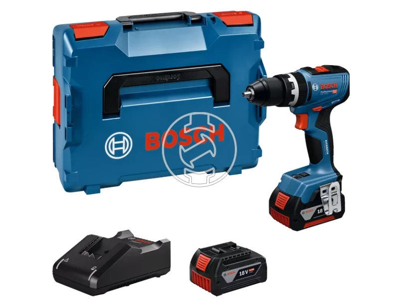 Bosch GSB 18V-65 akkus ütvefúró-csavarozó 2x5Ah, GAL 18V-40, L-Boxx