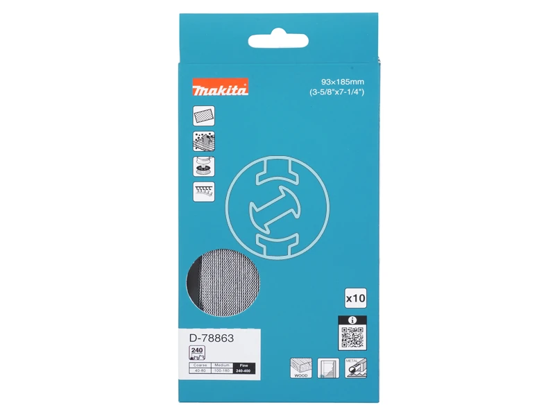 Makita tépőzáras csiszolóháló rezgőcsiszolóhoz 93x185mm A240 10db