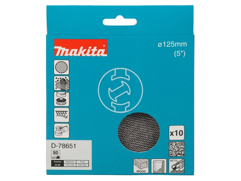 Makita tépőzáras csiszolóháló rezgőcsiszolóhoz D 125mm A80 10db