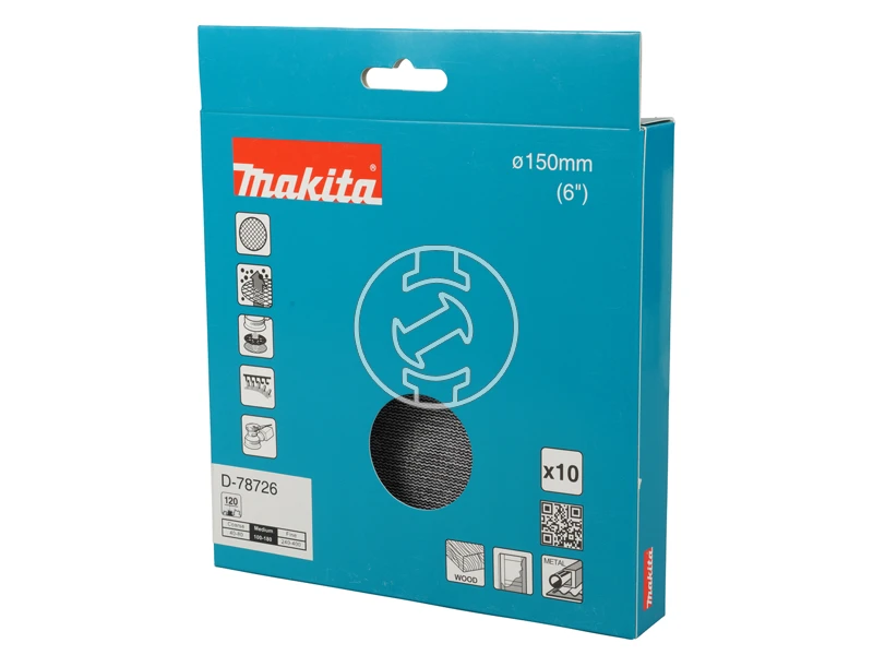 Makita tépőzáras csiszolóháló rezgőcsiszolóhoz D 150mm A120 10db