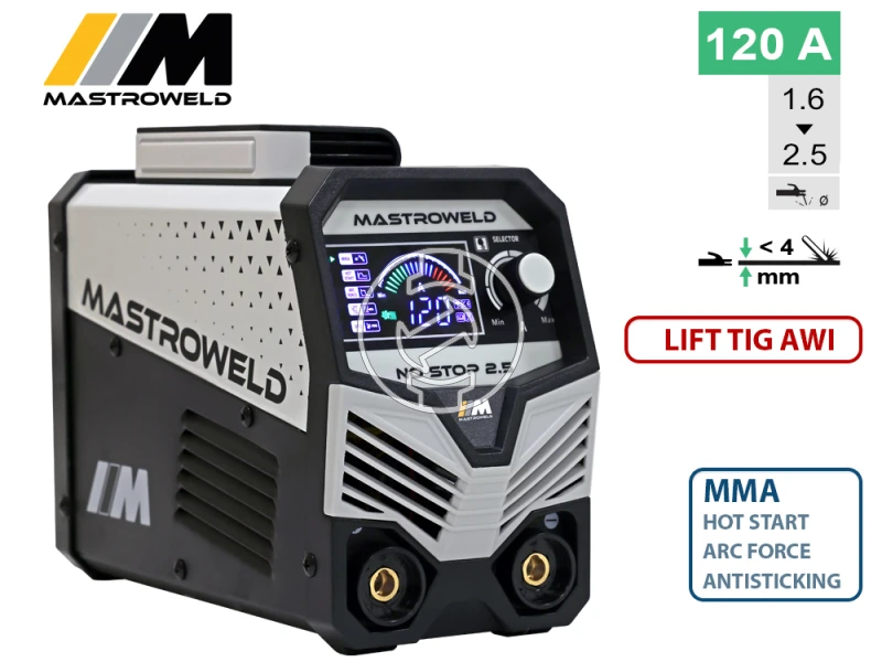 Mastroweld NO STOP 2,5 bevontelektródás inverteres hegesztőgép